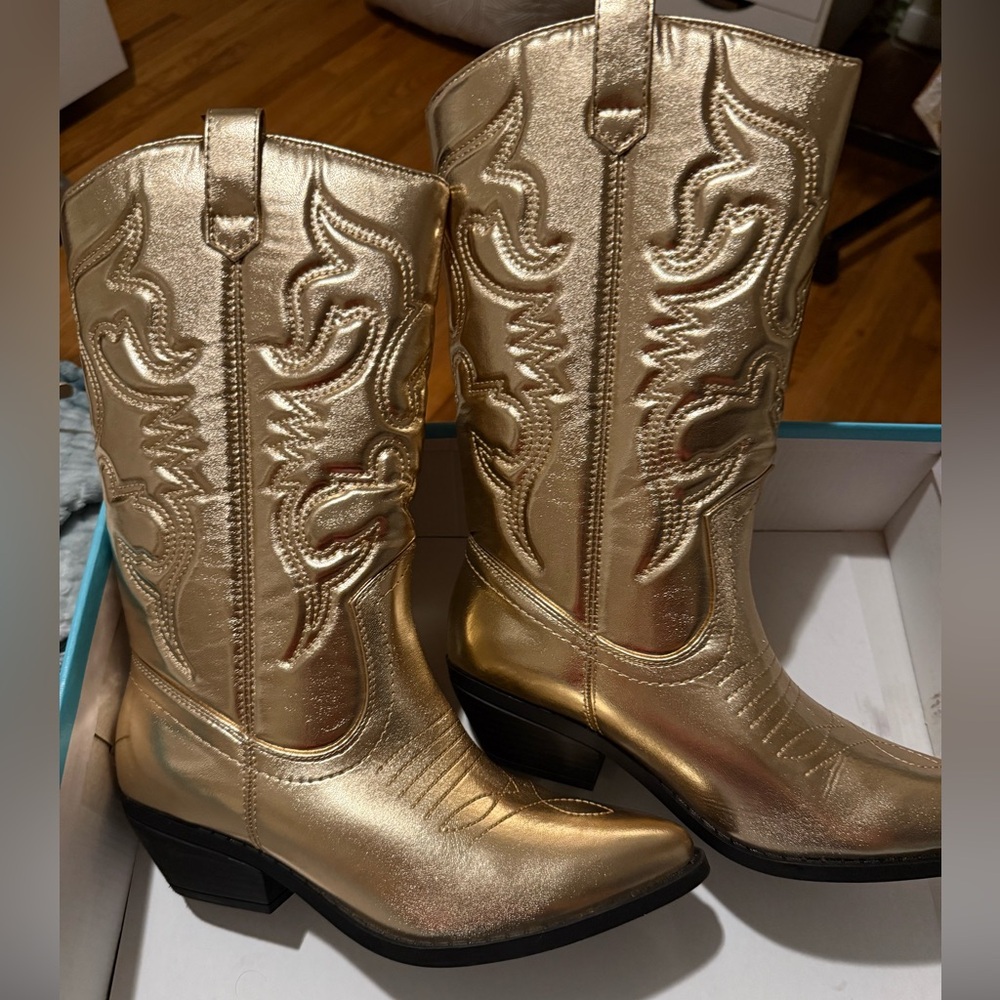 Gold Cowgirl Boots